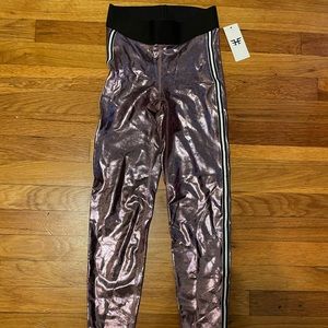 Pink metallic leggings